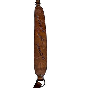 Singing for Jesus Leather Guitar Strap Adjustable Music Accessory